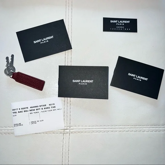 💯 Authentic SAINT LAURENT SAC DE JOUR YSL Souple burgundy leather satchel - Picture 7 of 8